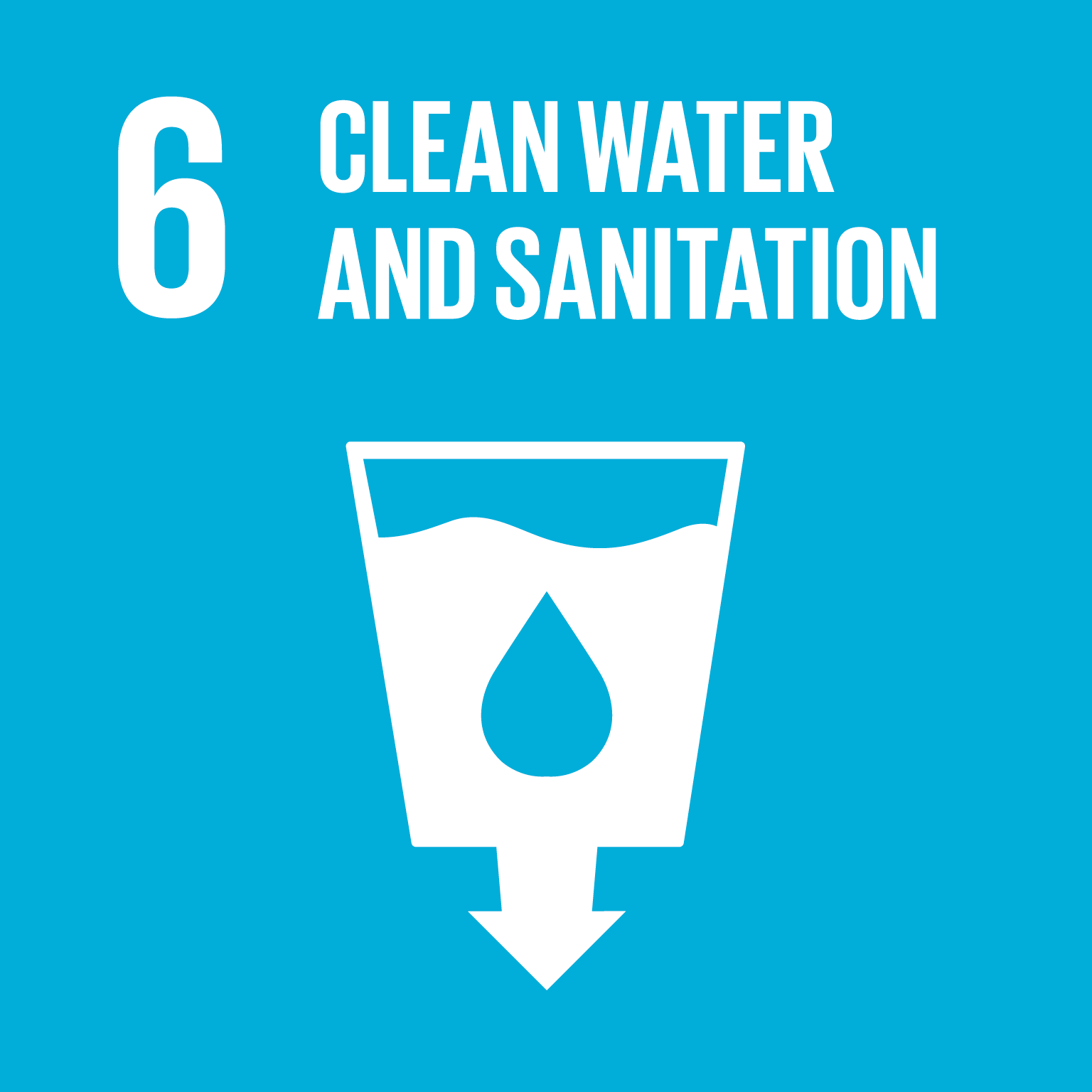 the UN SDG number 6 (united nations sustainable development goal) for clean water and sanitation. 